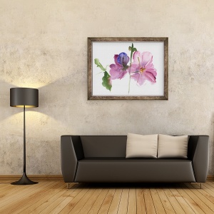 Tablou inramat - Claudia Hutchins-Puechavy - Hollyhocks I, 70 x 90 cm - Img 2