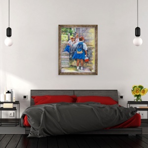 Tablou inramat - Colin Bootman - Schoolgirl Banter, 2019, 60 x 80 cm - Img 3