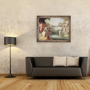 Tablou inramat - Cornelis Cornelisz van Haarlem - Botezul lui Hristos, 60 x 80 cm - Img 2