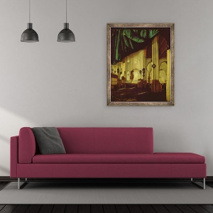 Tablou inramat - Cornelis de Man - Interiorul Bisericii Protestante din Delft, 70 x 85 cm - Img 2