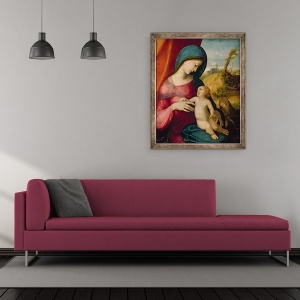 Tablou inramat - Correggio - Madonna si Copilul, 50 x 60 cm - Img 2
