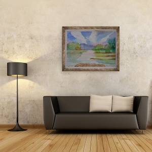 Tablou inramat - Cosima Duggal - River, Dittsham, 70 x 90 cm - Img 2