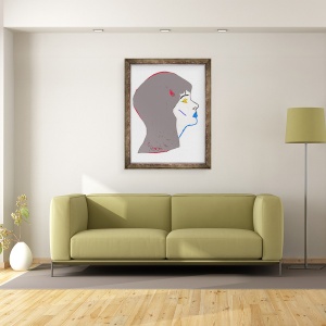 Tablou inramat - Daisy de Villeneuve - Cap gri, 60 x 80 cm - Img 2