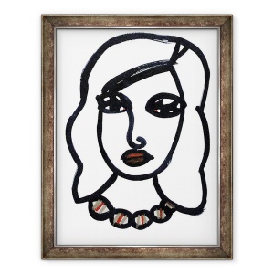 Tablou inramat - Daisy de Villeneuve - Fata cu colier, 60 x 80 cm