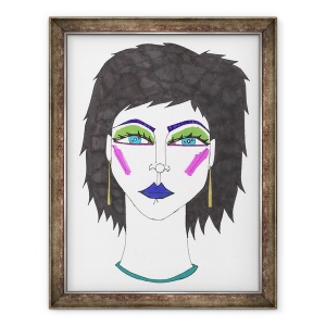 Tablou inramat - Daisy de Villeneuve - Fata cu ochi albastri, 60 x 80 cm
