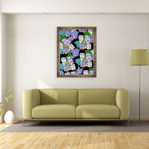 Tablou inramat - Daisy de Villeneuve - Fete repetate, 70 x 90 cm - Img 2