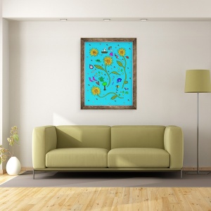 Tablou inramat - Daisy de Villeneuve - Floarea-soarelui, 70 x 90 cm - Img 2