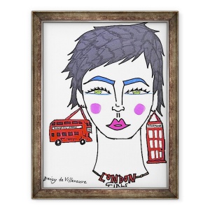 Tablou inramat - Daisy de Villeneuve - Londra Girls, 60 x 80 cm