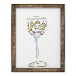 Tablou inramat - Daisy de Villeneuve - Sticla de vin incoronare, 70 x 90 cm