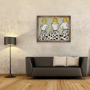 Tablou inramat - Daisy de Villeneuve - Trei fete I, 60 x 80 cm - Img 2