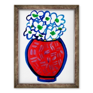 Tablou inramat - Daisy de Villeneuve - Vaza rosie, 60 x 80 cm