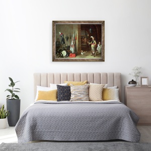 Tablou inramat - David Teniers the Younger - Camera de paza, 70 x 90 cm - Img 3