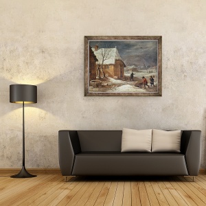 Tablou inramat - David Teniers the Younger - Iarna, 60 x 80 cm - Img 2