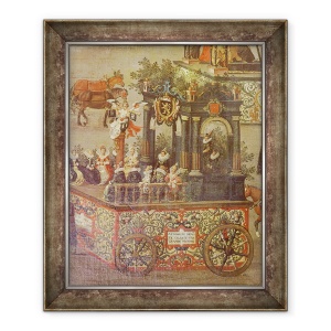 Tablou inramat - Denys van Alsloot - Triumful Arhiducesei Isabella la Ommeganck la Bruxelles la 31 mai 1615, detaliu al masinii Curtii de Isabella, 50 x 60 cm