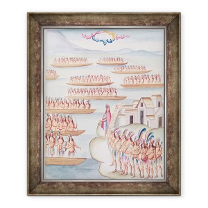 Tablou inramat - Diego Garcia Panes y Avellan - Tome 4 fol.14 Tlatelolco si laguna, 50 x 60 cm