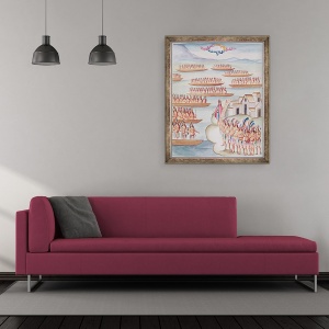 Tablou inramat - Diego Garcia Panes y Avellan - Tome 4 fol.14 Tlatelolco si laguna, 50 x 60 cm - Img 2