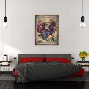 Tablou inramat - Diego Rodriguez de Silva y Velazquez - incoronarea Fecioarei, 70 x 90 cm - Img 3