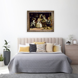 Tablou inramat - Diego Rodriguez de Silva y Velazquez - Las Meninas, detaliu al jumatatii inferioare reprezentand familia lui Filip al IV-lea 1605-65 din Spania, 70 x 90 cm - Img 3