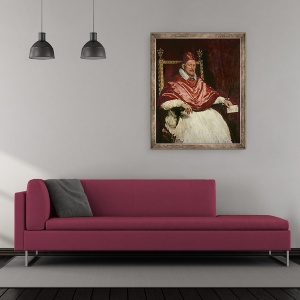 Tablou inramat - Diego Rodriguez de Silva y Velazquez - Portretul Papei Inocent X 1574-1655, 50 x 60 cm - Img 2