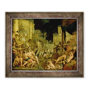 Tablou inramat - Dirk Valkenburg - Bacchus la Curtea de Midas, 70 x 85 cm