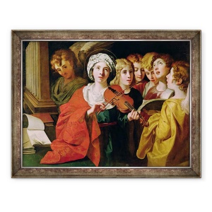 Tablou inramat - Domenichino - Sfanta Cecilia cu un cor, 70 x 90 cm