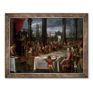Tablou inramat - Domenico Cresti Passignano - Banchet de nunta Marelui Duce Ferdinand I de Toscana, 60 x 80 cm