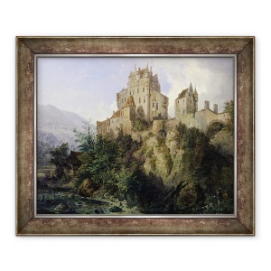 Tablou inramat - Domenico II Quaglio - Eltz Castle, 50 x 60 cm