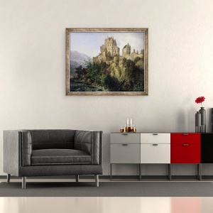 Tablou inramat - Domenico II Quaglio - Eltz Castle, 50 x 60 cm - Img 2