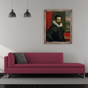 Tablou inramat - Domenico Robusti Tintoretto - Portret De Francesco Bassano 1549-92, 70 x 85 cm - Img 2