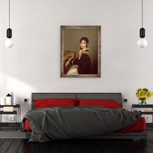 Tablou inramat - Domingos Antonio de Sequeira - Fiica artistului la pian, 70 x 90 cm - Img 3