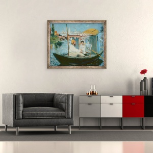 Tablou inramat - Edouard Manet - Monet in studioul sau plutitor, 70 x 85 cm - Img 2