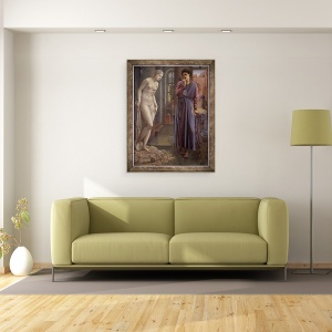 Tablou inramat - Edward Coley Burne-Jones - Pygmalion si imaginea - Mana se abtine, 60 x 80 cm - Img 2