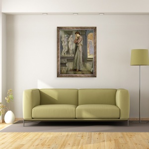 Tablou inramat - Edward Coley Burne-Jones - Pygmalion si imaginea, Dorintele inimii, 60 x 80 cm - Img 2