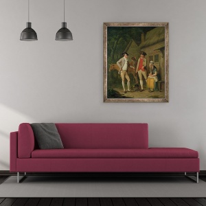 Tablou inramat - Edward Penny - Vaca si bunurile vaduvei Costard, distrasi pentru taxe, sunt rascumparate de generozitatea lui Johnny Pearmain, 50 x 60 cm - Img 2