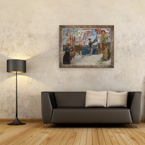 Tablou inramat - Edwin Austin Abbey - Columb in Lumea Noua, 70 x 90 cm - Img 2