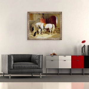 Tablou inramat - Edwin Landseer - Favoritele lui Prince George, 70 x 85 cm - Img 2
