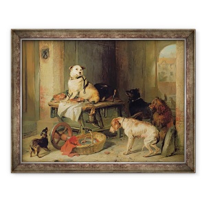 Tablou inramat - Edwin Landseer - Un Jack in birou, 70 x 90 cm
