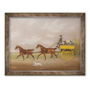 Tablou inramat - Edwin W. Cooper - Un domn de conducere Tandem la o masina de jaunting, 70 x 90 cm