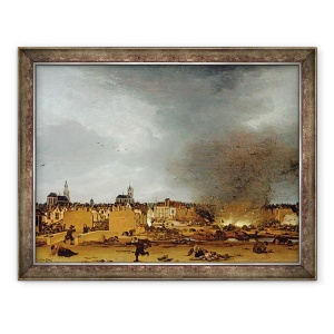 Tablou inramat - Egbert van der Poel - O vedere a Delft cu explozia din 1654, 70 x 90 cm