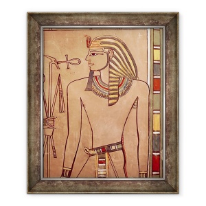 Tablou inramat - Egyptian 18th Dynasty - Amenhotep II c.1427-1392 i.Hr. cu un ankh ridicat la buze, din camera sarcofagului din mormantul sau, 50 x 60 cm