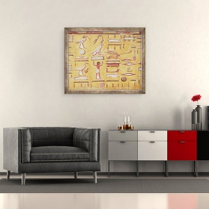 Tablou inramat - Egyptian 19th Dynasty - Hieroglife, din mormantul lui Seti I, 50 x 60 cm - Img 2