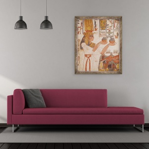 Tablou inramat - Egyptian 19th Dynasty - Nefertari face o oferta, 50 x 60 cm - Img 2