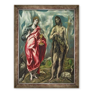 Tablou inramat - El Greco - Sfantul Ioan Evanghelistul si Sfantul Ioan Botezatorul, 70 x 90 cm