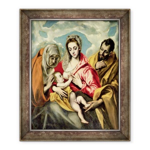 Tablou inramat - El Greco - Virgin si Copil cu SS. Anne si Iosif, 70 x 85 cm