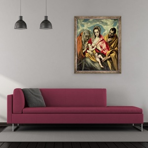 Tablou inramat - El Greco - Virgin si Copil cu SS. Anne si Iosif, 70 x 85 cm - Img 2