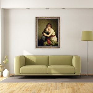 Tablou inramat - Elisabeth Louise Vigee-Lebrun - Madame Vige-Lebrun si fiica ei, 60 x 80 cm - Img 2