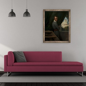 Tablou inramat - Emile Jean Horace Vernet - Autoportret in Roma, 50 x 60 cm - Img 2
