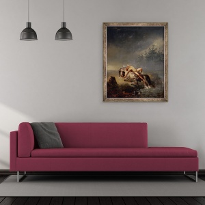 Tablou inramat - Emile Jean Horace Vernet - Mazeppa, 50 x 60 cm - Img 2