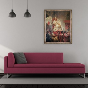 Tablou inramat - Emile Jean Horace Vernet - Papa Pius al VIII-lea 1761-1830 in Sfantul Petru pe Sedia Gestatoria, 50 x 60 cm - Img 2
