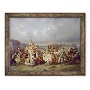 Tablou inramat - Ernest Seigneurgens - Carnavalul in Place de la Concorde, Paris, 60 x 80 cm